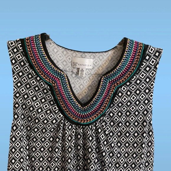 Rafaela Embroidered V-neck Cotton Dress SZ S/P Spring Break Dress - Picture 3 of 8